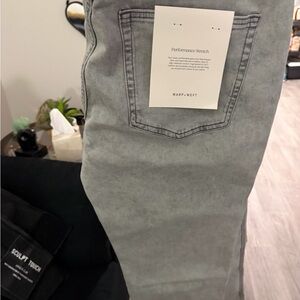 Warp + Weft Men's Slim Jeans in Light Gray